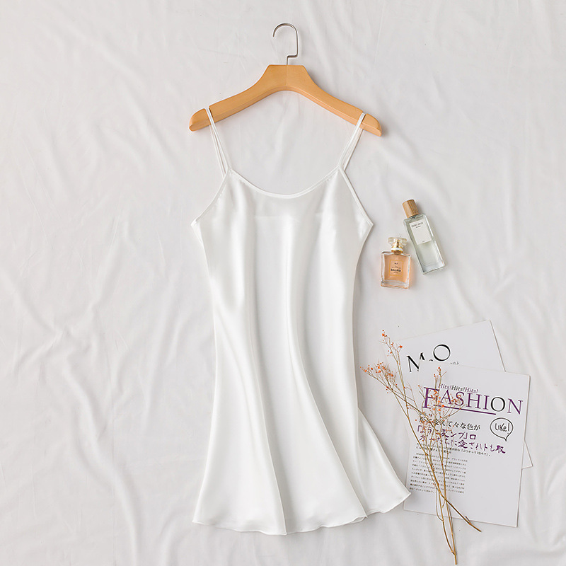 Sexy Pajamas Nightdress Women Silky Sleeping Wear - simulation silk suspender spring, summer and autumn ice silk thin backless home clothes can be worn outside