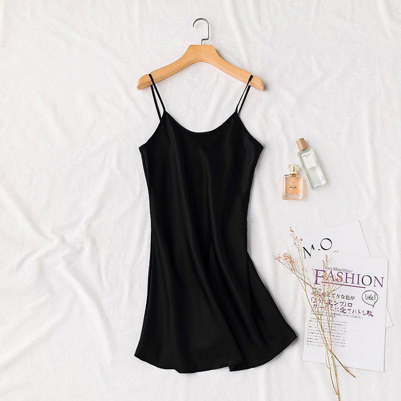 Sexy Pajamas Nightdress Women Silky Sleeping Wear - simulation silk suspender spring, summer and autumn ice silk thin backless home clothes can be worn outside