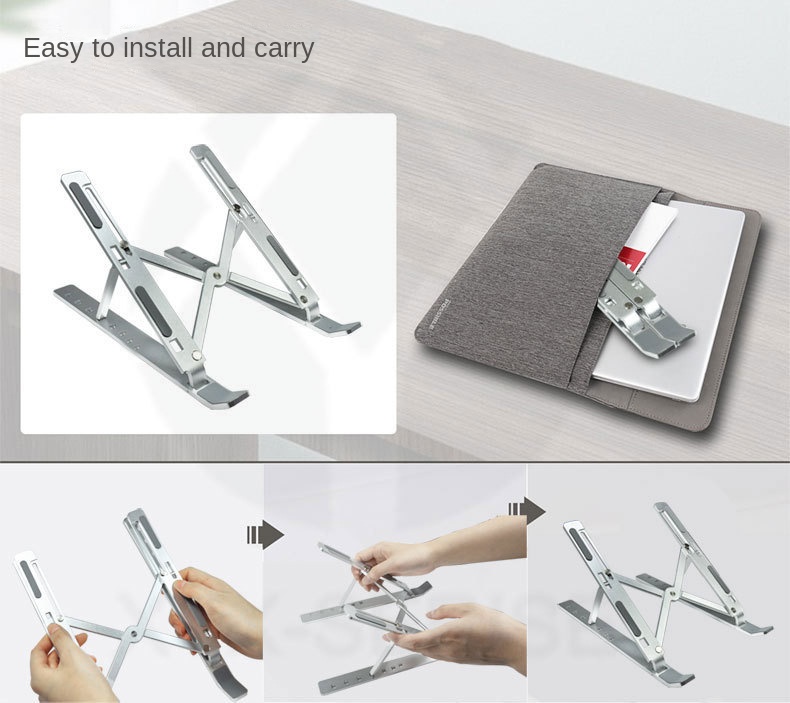 Notebook Computer Bracket Folding Heat Dissipation Aluminum Alloy Bracket Portable Storage Lifting Notebook Bracket