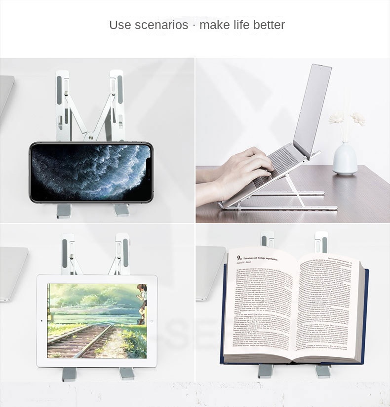 Notebook Computer Bracket Folding Heat Dissipation Aluminum Alloy Bracket Portable Storage Lifting Notebook Bracket