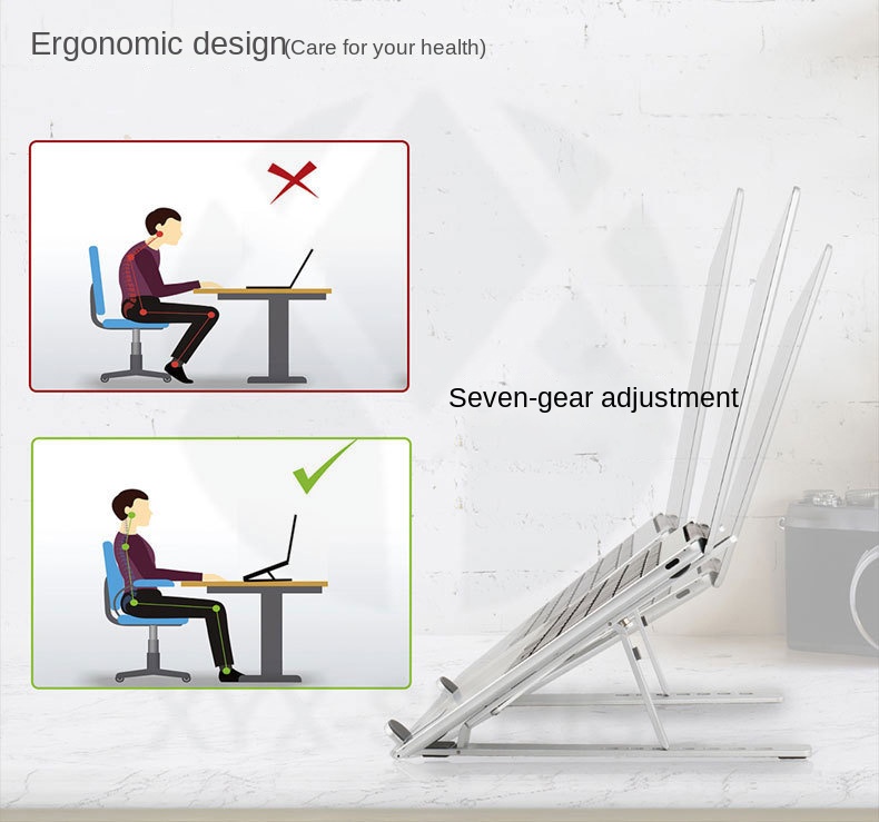 Notebook Computer Bracket Folding Heat Dissipation Aluminum Alloy Bracket Portable Storage Lifting Notebook Bracket