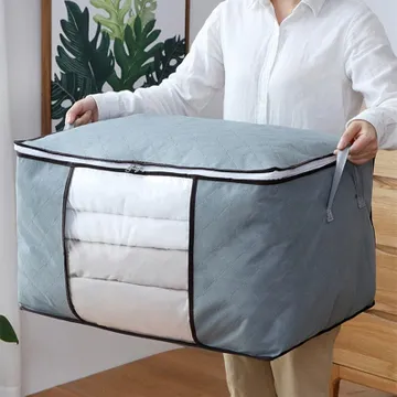 Non-woven Fabric Quilt Storage Bag, Waterproof And Moisture-proof Large  Capacity Clothes Storage Bag, Quilt Finishing Bag, Household Clothing  Packing Bag, Blanket Storage Box Bedroom Accessories,Quilt Storage Bag,  Non-woven Clothes Storage Box, Moving