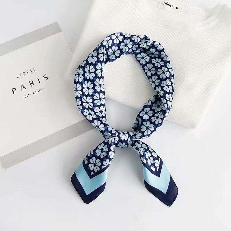 Silky Satin Scarf Women's New 70cm Printed Small Square Scarf Versatile Kerchief Fashion Ribbon Coverchief Professional Decoration Headcloth