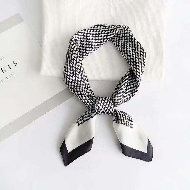 Silky Satin Scarf Women's New 70cm Printed Small Square Scarf Versatile Kerchief Fashion Ribbon Coverchief Professional Decoration Headcloth