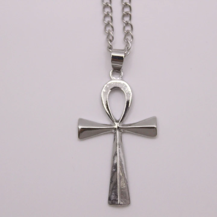 Men's Necklace Glossy Cross Ancient Egypt Charm of Life Pendant Europe and America Boys Fashion Wear