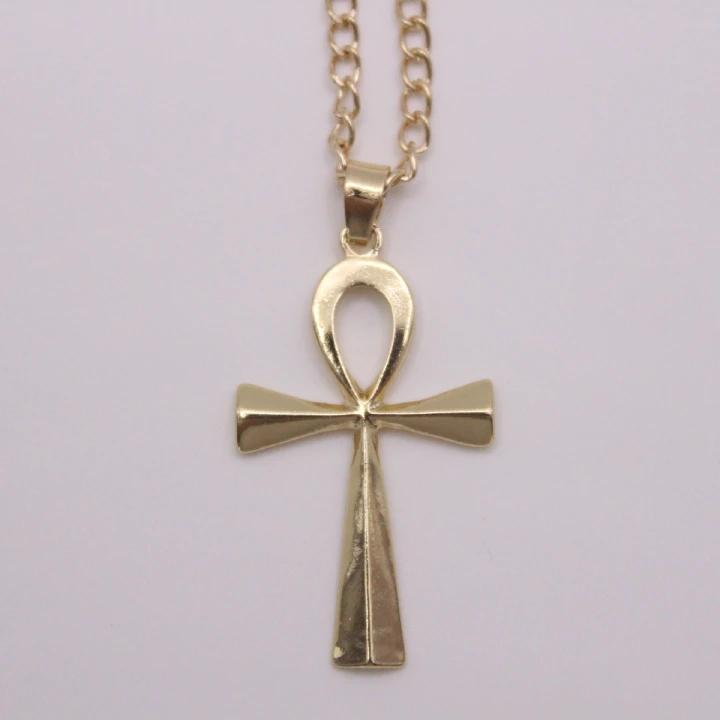 Men's Necklace Glossy Cross Ancient Egypt Charm of Life Pendant Europe and America Boys Fashion Wear