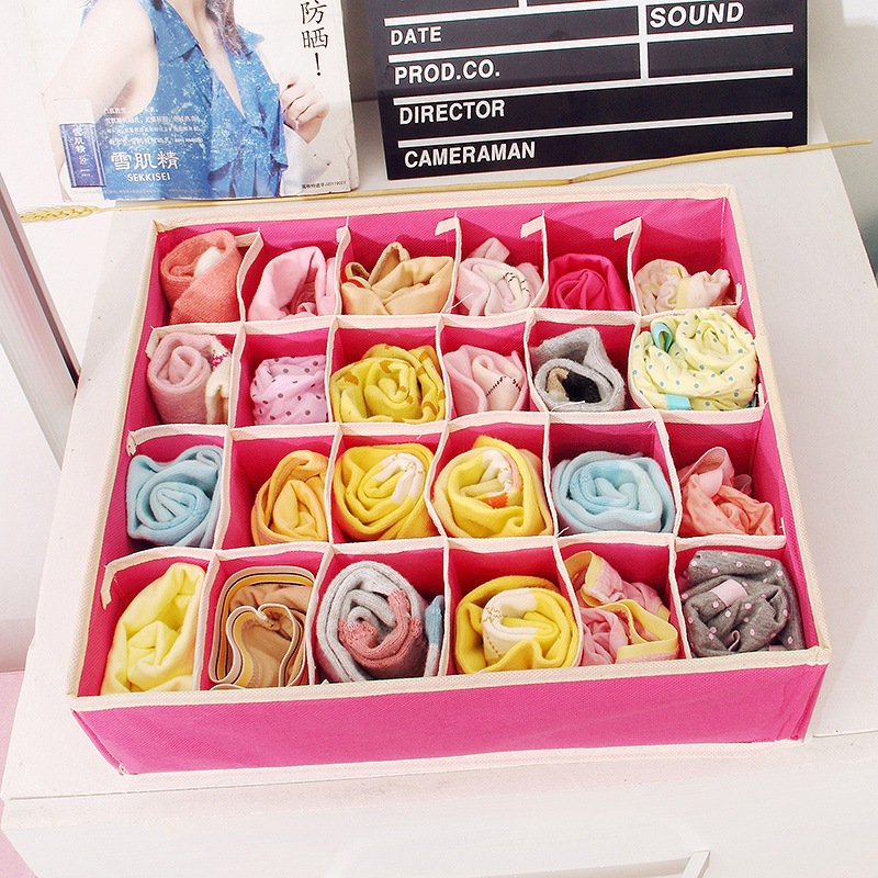 Underwear sock storage box, fabric bra storage box, 6 compartments, 7 compartments, 8 compartments, 24 compartments