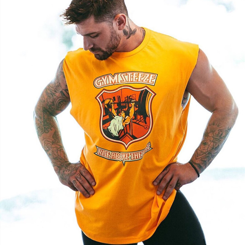 Men's Vests Men's Clothes  Men's Wear Trendy Menswear Men's sportswear  Sports fitness leisure vest men's fitness bottomless Sleeveless Shirt LARGE T-SHIRT