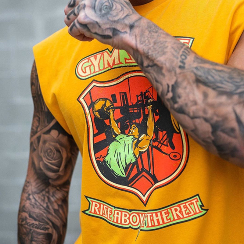 Men's Vests Men's Clothes  Men's Wear Trendy Menswear Men's sportswear  Sports fitness leisure vest men's fitness bottomless Sleeveless Shirt LARGE T-SHIRT