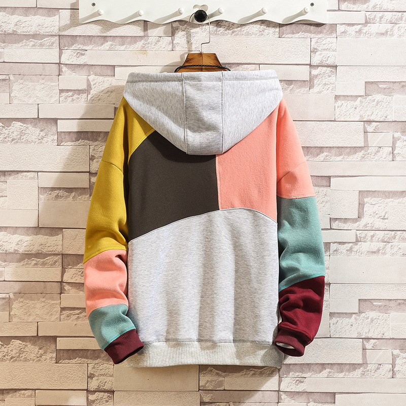 Hoodies Men's Clothes Men's Coat Men's sweater Men's Wear Casual menswear Trendy Menswear  new men's loose personality color blocking men's couple's hooded men's sweater