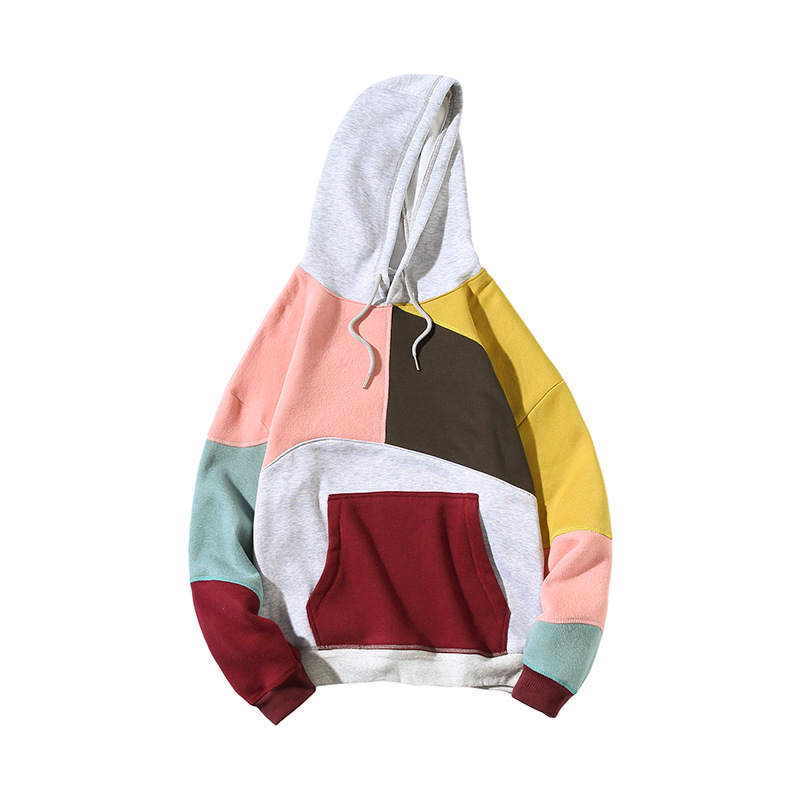 Hoodies Men's Clothes Men's Coat Men's sweater Men's Wear Casual menswear Trendy Menswear  new men's loose personality color blocking men's couple's hooded men's sweater