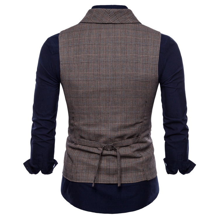 Waistcoats Men's Clothes Men's Wear Men's Trendy Menswear  business Plaid suit vest slim fit Korean fashion double breasted vest