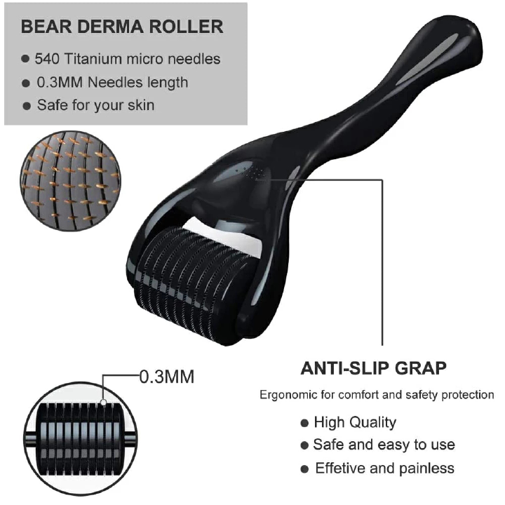 Beard Growth Kit for Facial Hair Growth 30ml Moisturizing Face Beard Oil,Beard Growth Roller to Help You Grow a Beard