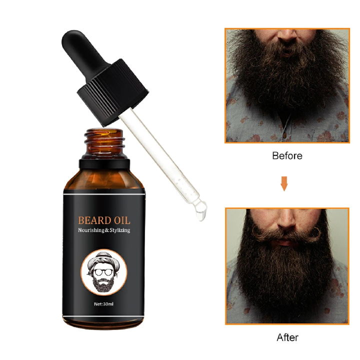 Beard Growth Kit for Facial Hair Growth 30ml Moisturizing Face Beard Oil,Beard Growth Roller to Help You Grow a Beard