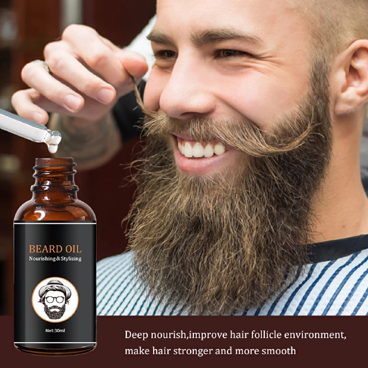 Beard Growth Kit for Facial Hair Growth 30ml Moisturizing Face Beard Oil,Beard Growth Roller to Help You Grow a Beard