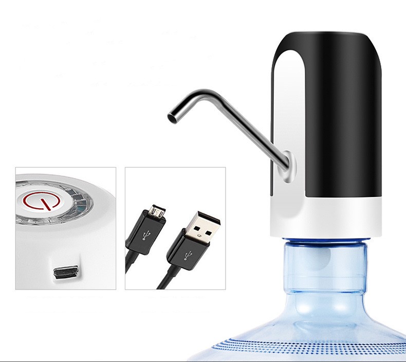 Handy rechargable one touch 304 stainless steel pipe automatic water dispenser maternal and child standard silicone tube water pumper