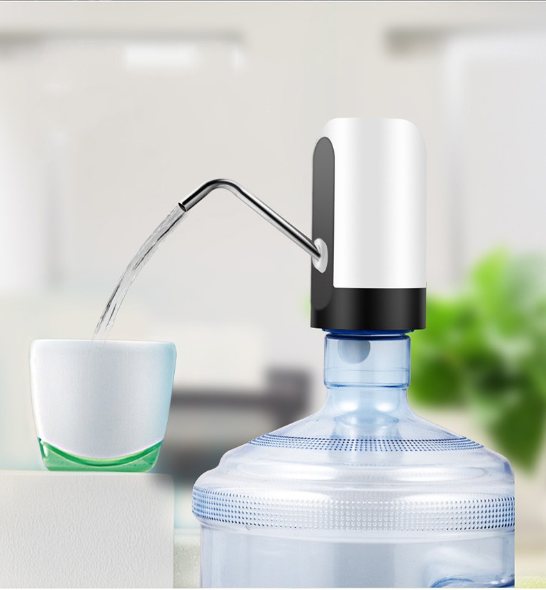 Handy rechargable one touch 304 stainless steel pipe automatic water dispenser maternal and child standard silicone tube water pumper