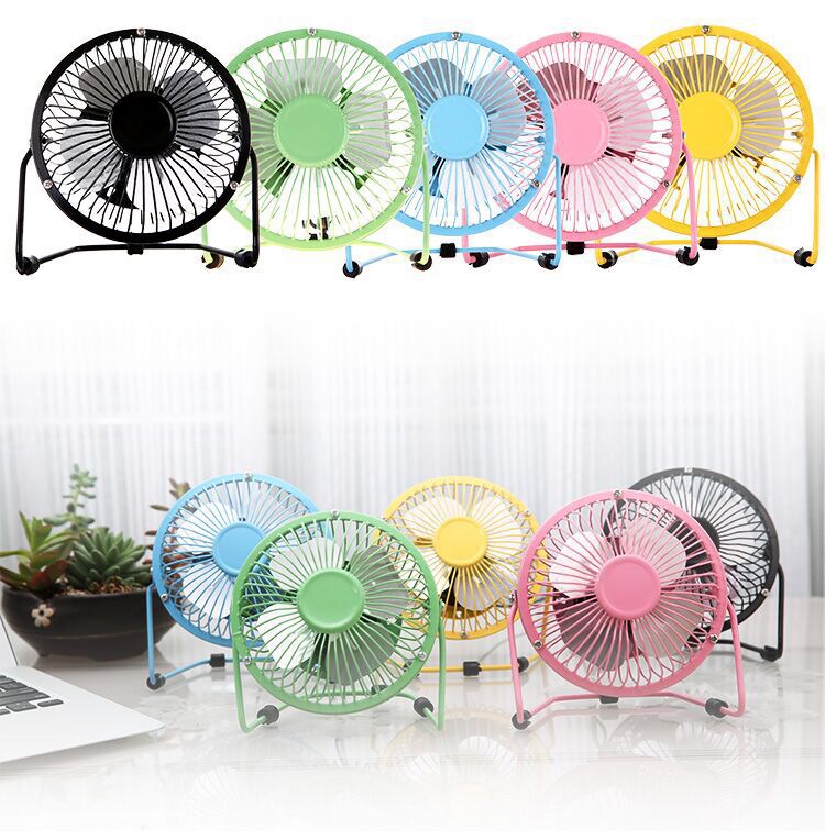 Portable 6 inches low-energy consumption 360° rotation USB metal table fan for students office workers
