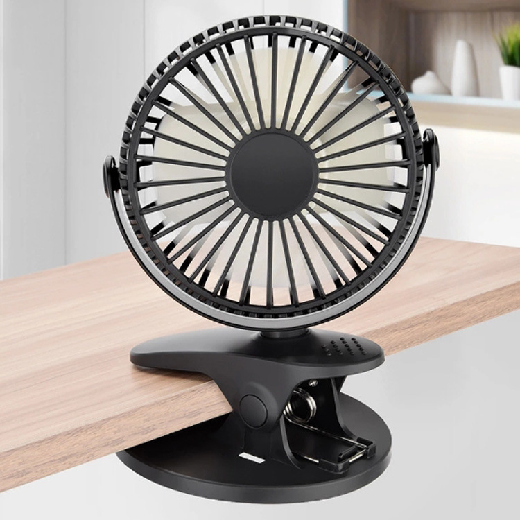 New multi function portable clip fan 360° rotation USB chargable silent table fan with CNAS CE AND RHOS certification