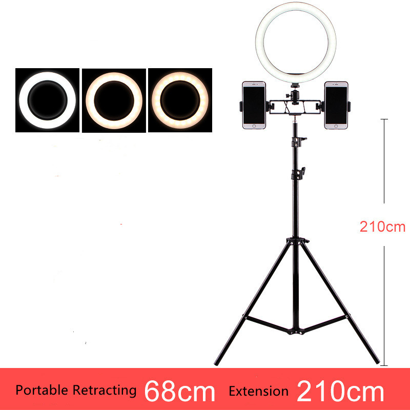 Tiktok mobile live broadcasting anchor beauty LED ring light  portable tripod stand selfie telescopic bracket phone holder selfie ring light