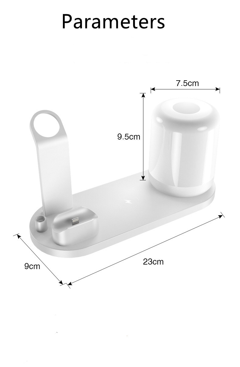 Multi function 6 in 1 usb wireless charger for Qi charging devices