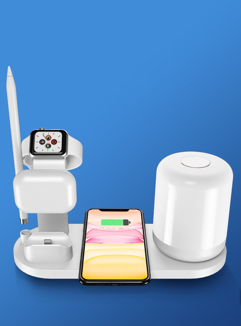 Multi function 6 in 1 usb wireless charger for Qi charging devices