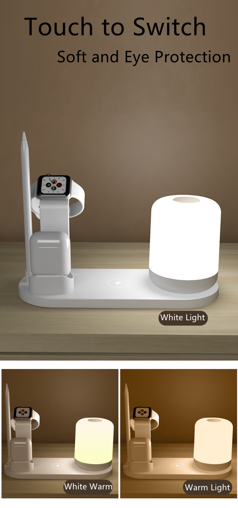 Multi function 6 in 1 usb wireless charger for Qi charging devices