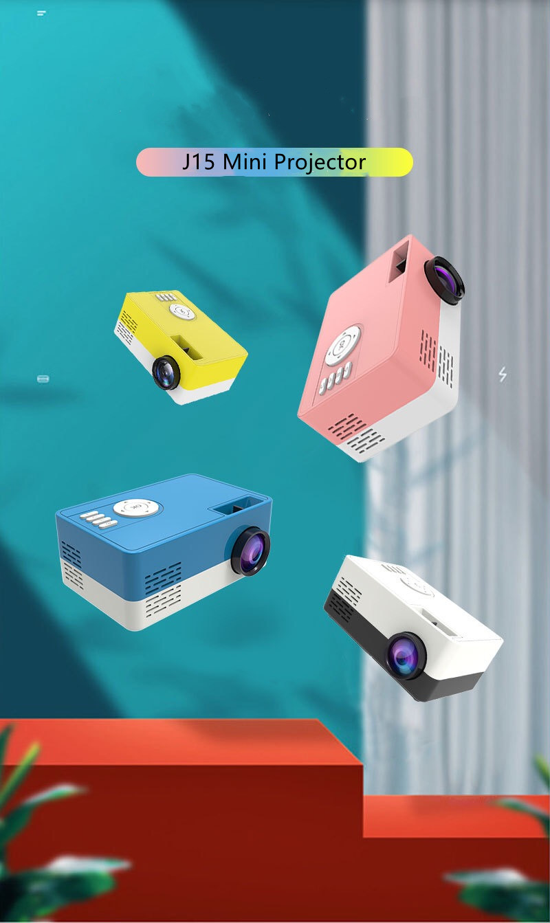 J15 1080p led lamp mini office HDMI projector with tripod led lamp wireless audio home theatre business conference projection machine outdoor movie projector