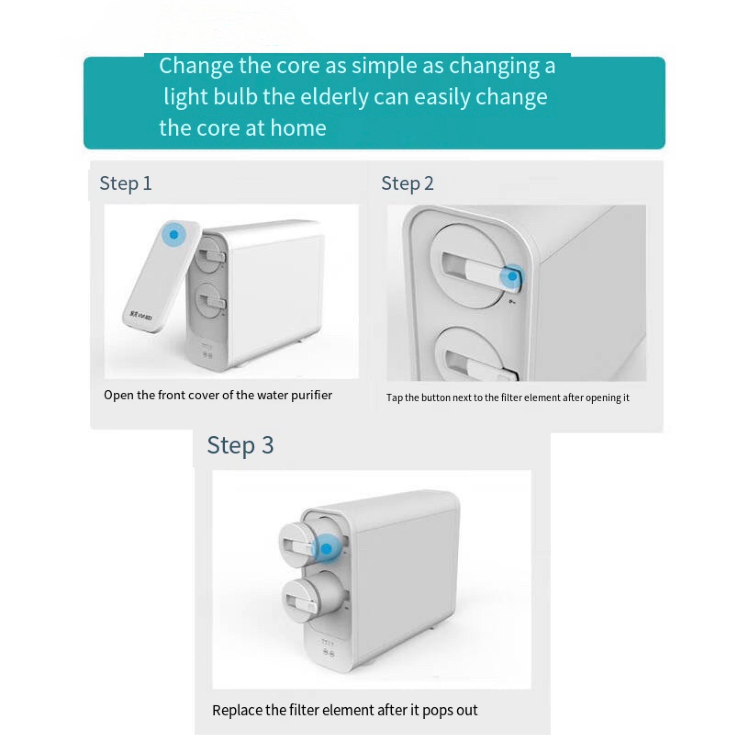 Under Sink Water Purifier Kitchen Clean Purification Device RO Reverse Osmosis Membrane Sterilization and Filtration Direct Drinking Foutai