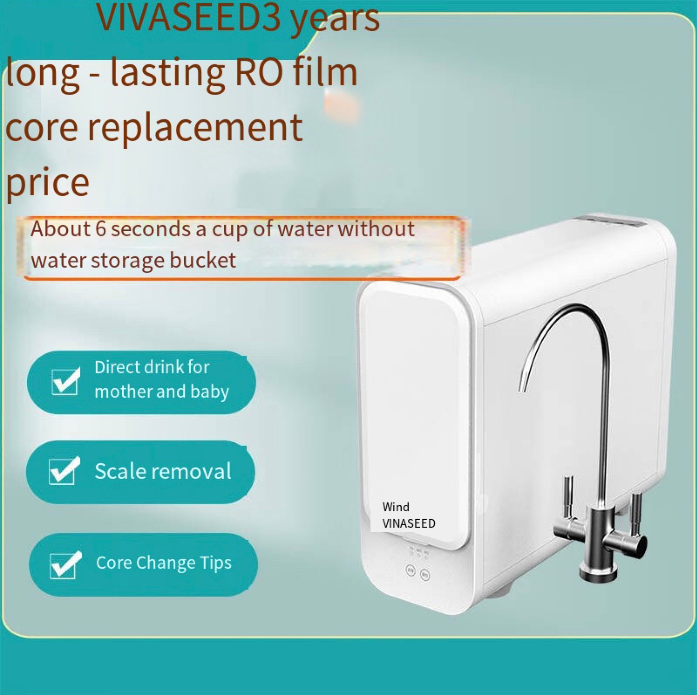 Under Sink Water Purifier Kitchen Clean Purification Device RO Reverse Osmosis Membrane Sterilization and Filtration Direct Drinking Foutai