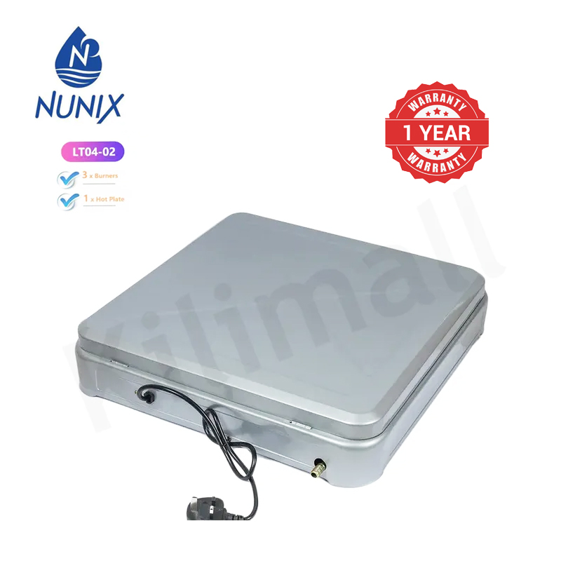 Nunix 3 Gas + 1 Electric Hot Plate Table Top Cooker Burner Stove  LT04-02 Gas stove  gas cooker 【hot】gas cooker/stove gas cooker cooking gas cooker burner gas cooker stainless Black