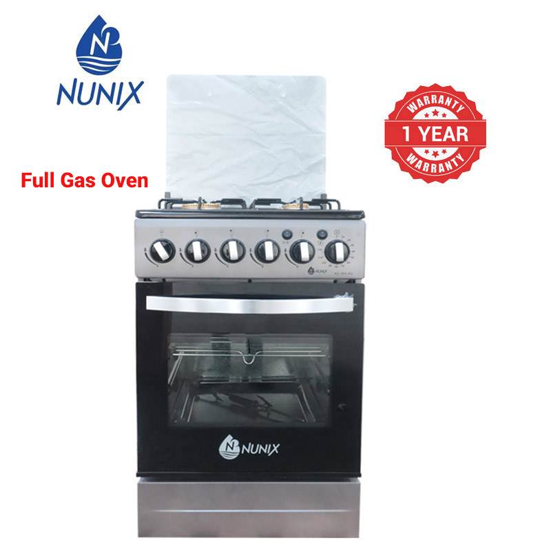 Nunix KZ-560-GO Free Standing 4 Gas Burners Oven Cooker Gas Cooker