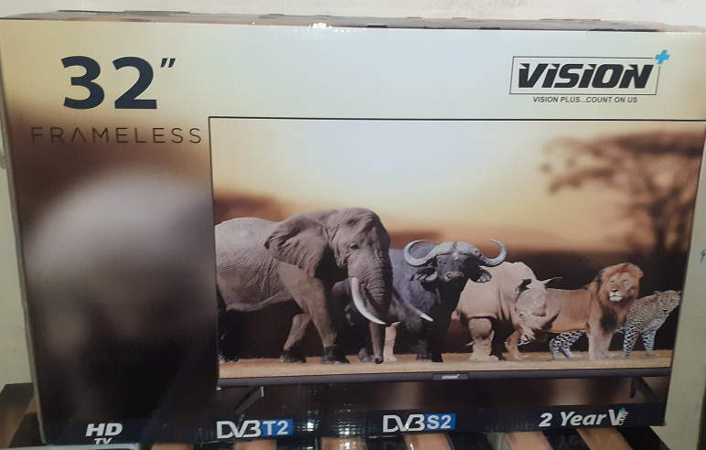 Vision Plus 32 inch digital frameless Television VP8832DF  HD TV, Dolby Audio Slim Design  HDMI and USB ports optimized Connectivity 2 years warranty