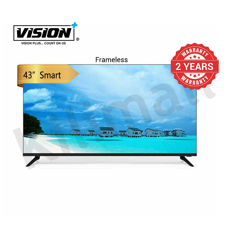 Vision Plus 43 inch Smart  TV VP8843SF 43"  Frameless Televisions   FULL HD TV DVB-T2  Android + FREE WALL BRACKET Affordable quality Tv 2 years warranty