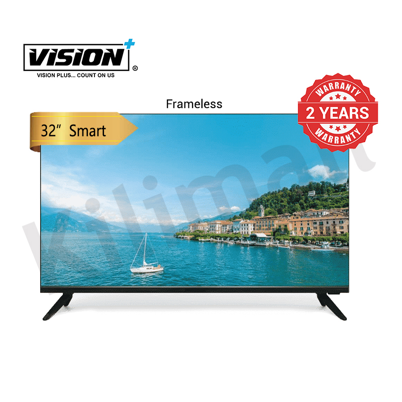 Vision Plus 32 inch tv Smart TV frameless 32" Frameless TVs Android , HD TV, DVB-T2 | S2, Televisions + FREE WALL BRACKET  VP8832SF 2 years  warranty quality audio televisions