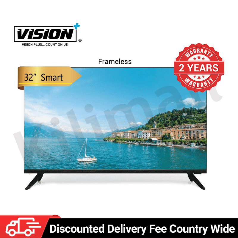 Vision Plus 32 inch tv Smart TV frameless VP8832SF 32" Frameless TVs Android , HD TV, DVB-T2 | S2, Televisions + FREE WALL BRACKET  VP8832SF 2 years  warranty quality audio televisions