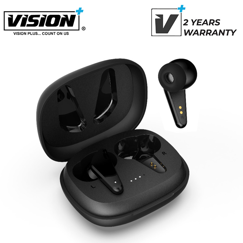 Vision Plus Vibes pod Original Vibes series Wireless Bluetooth Earphones for android & ios Pods  Dual Mic Touch sensor Earbuds music play talk time quality pods 2 years warranty