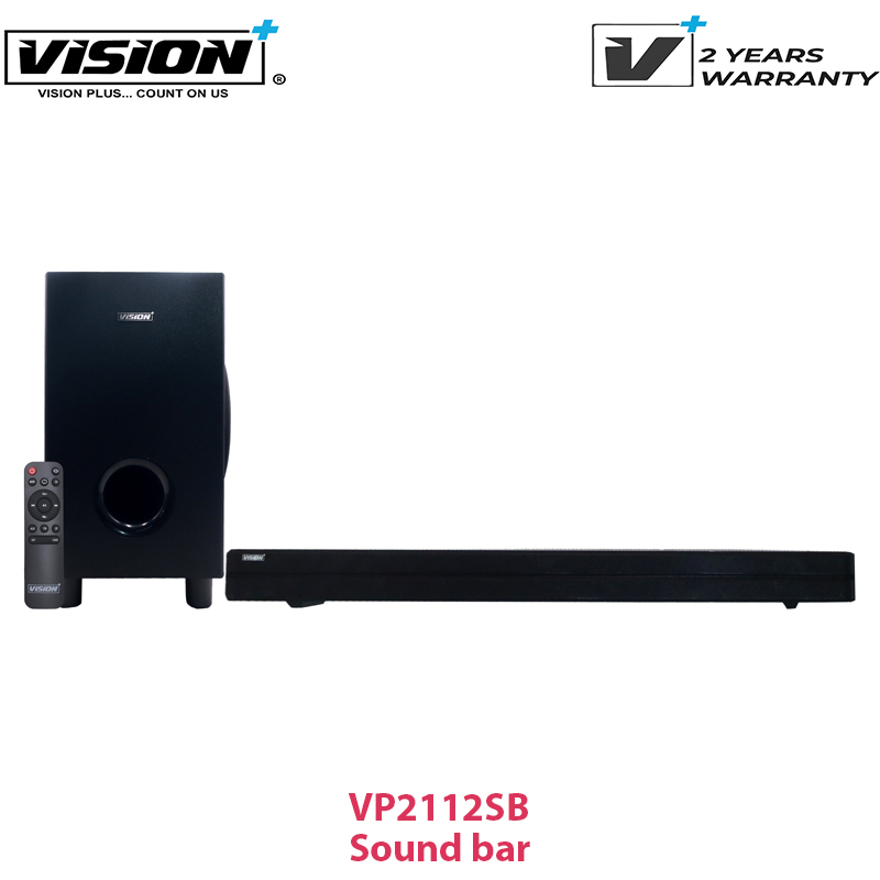 Vision plus  2.1 CH Soundbar VP2112SB Multimedia speaker with Bluetooth Audio In USB port 130W  Quality sound Remote control 2 years warranty Wireless Speaker System Dobly Plus Digital quality Audio