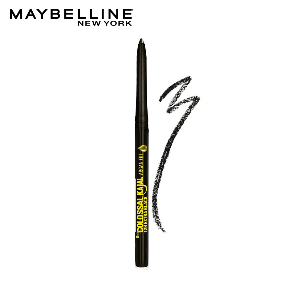 【Clearance Deal Only】Maybelline Colossal Kajal Argan Oil Eyeliner Eye liner Makeup Black 12 Hour Long Wear Black