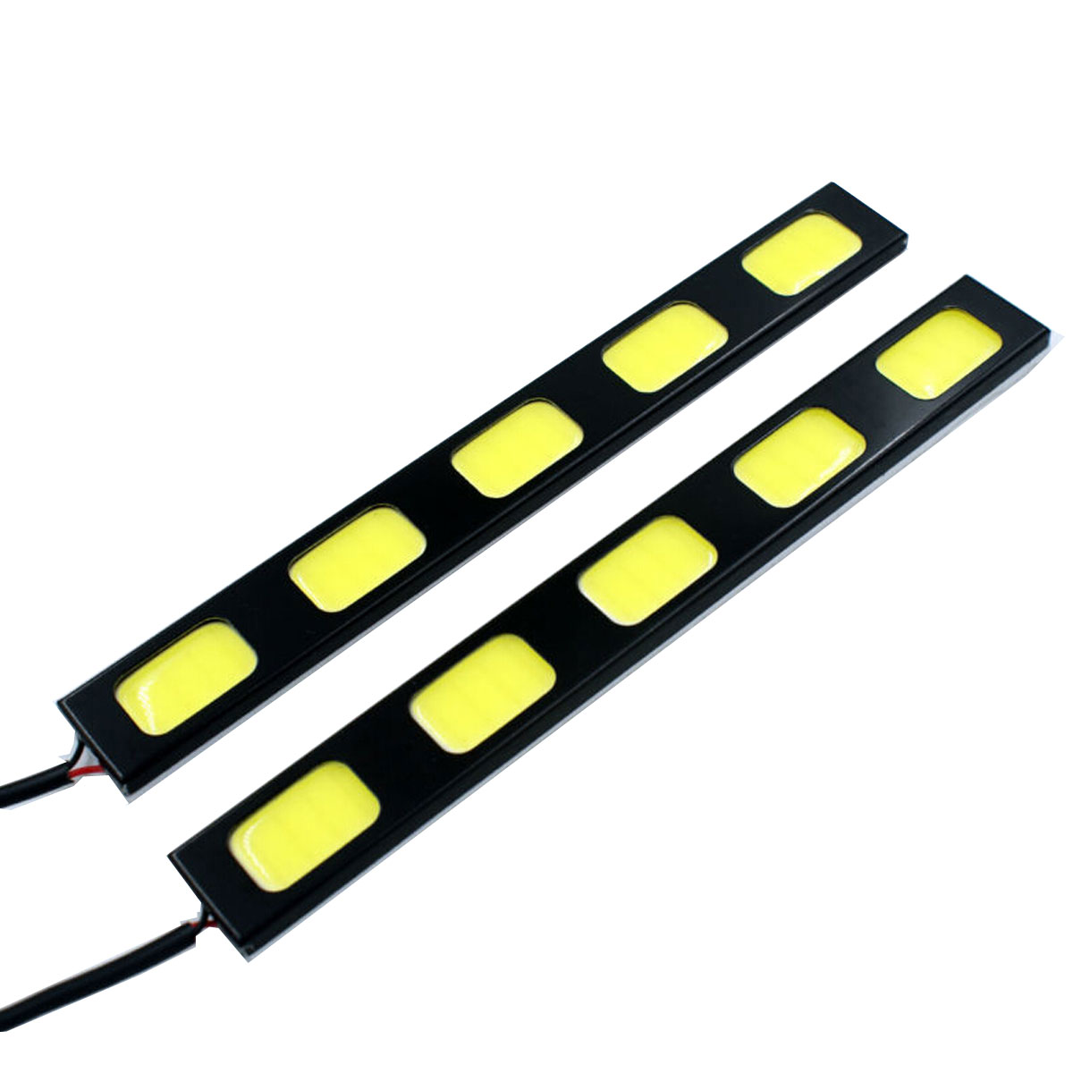 2X 5 LED COB 24W 12V Waterproof Daytime Running Light DRL Auto Car Driving Front Fog Lamp
