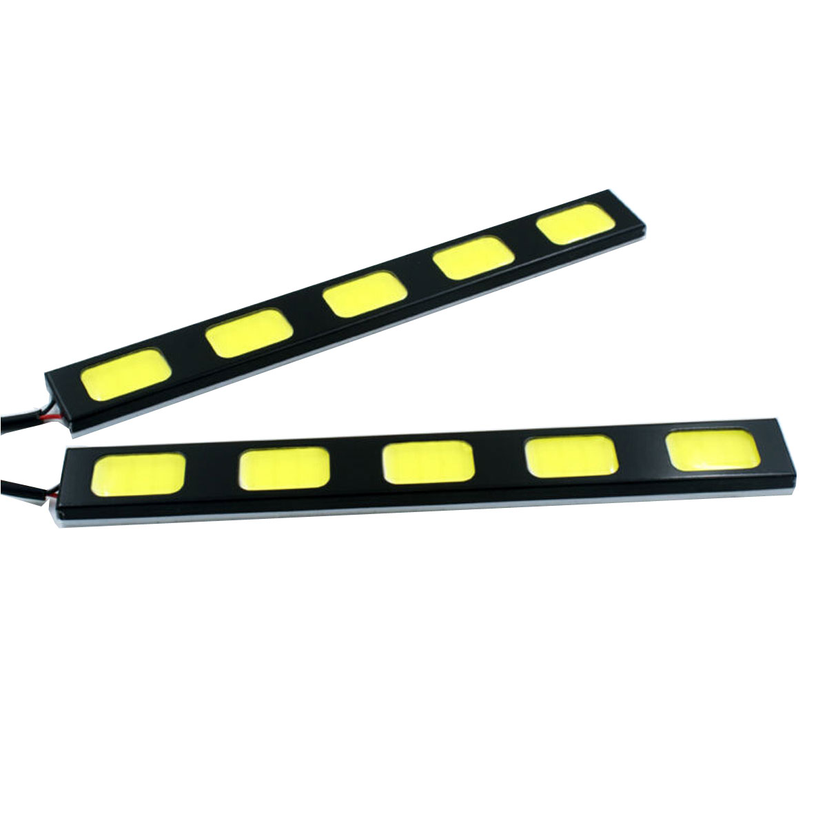 2X 5 LED COB 24W 12V Waterproof Daytime Running Light DRL Auto Car Driving Front Fog Lamp