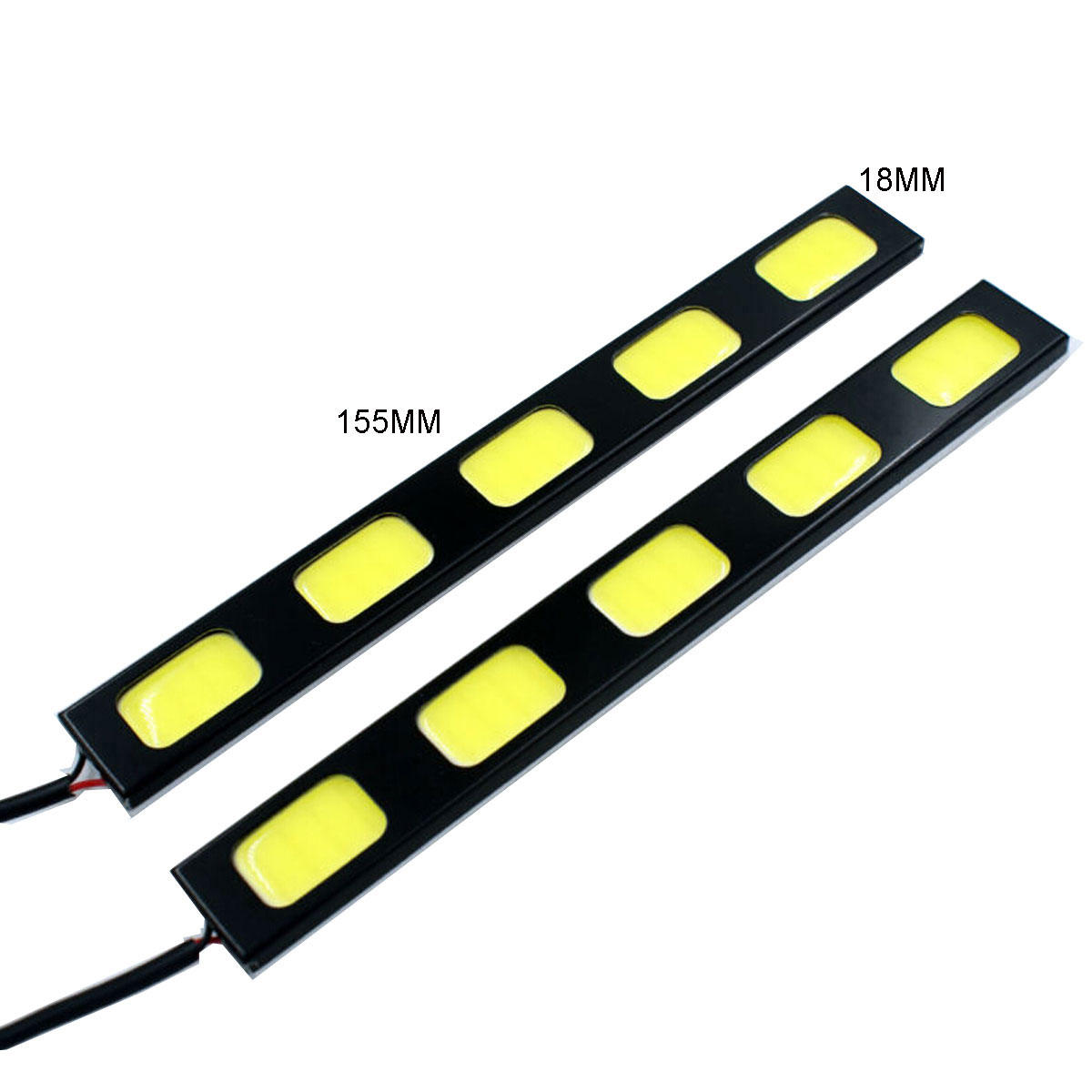 2X 5 LED COB 24W 12V Waterproof Daytime Running Light DRL Auto Car Driving Front Fog Lamp