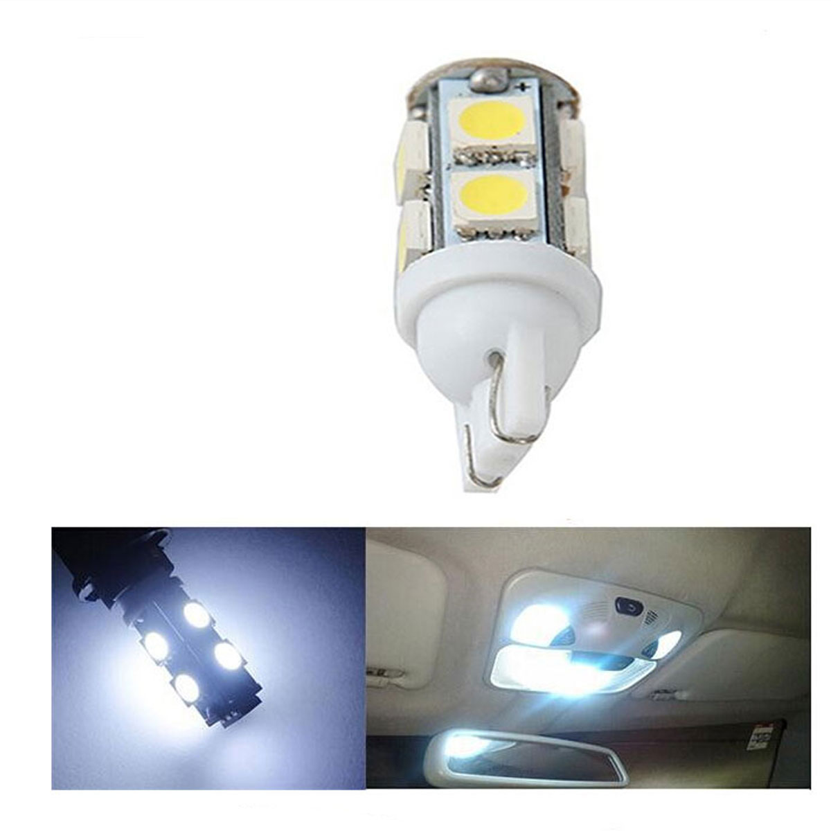 2X 9SMDC 12V Led 10 5050 Auto Car Side Wedge Tail Light/Turn Signal Lamp Bulb