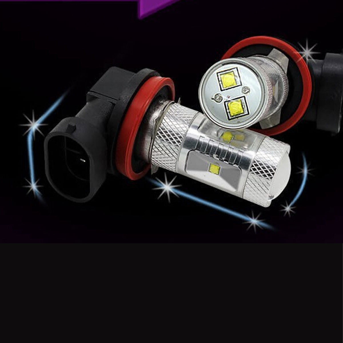 2X H11 30W LED  White Car Auto Fog Light Car Headlight  Lamp Bulb