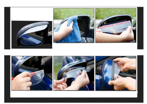 Car Rearview Mirror Rain Shade Flexible Car Back Mirror Eyebrow Rain Cover Rainproof Blade Universal