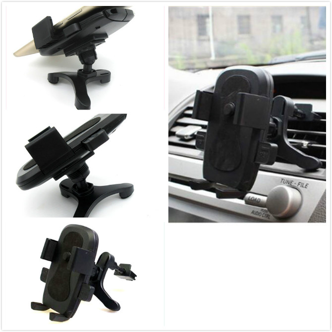 Car Mobile Phone Holder 360 Degree Rotation Anti-slip Plastic Car Use Air Vent Phone Holder