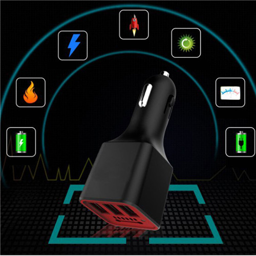 Universal 3 Port USB Car Charger with Air Purifier 5V/3.1A Fast Charging Car USB Charger Adapter
