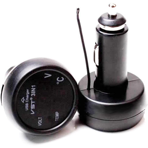 Multifunction Car USB Charger Thermometer Voltage Meter Monitor Cigarette Lighter  USB Charger