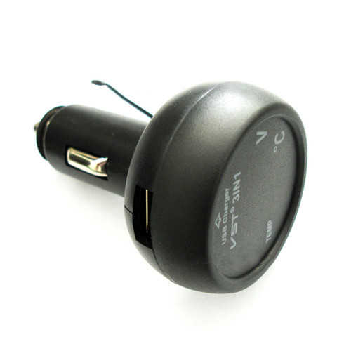 Multifunction Car USB Charger Thermometer Voltage Meter Monitor Cigarette Lighter  USB Charger