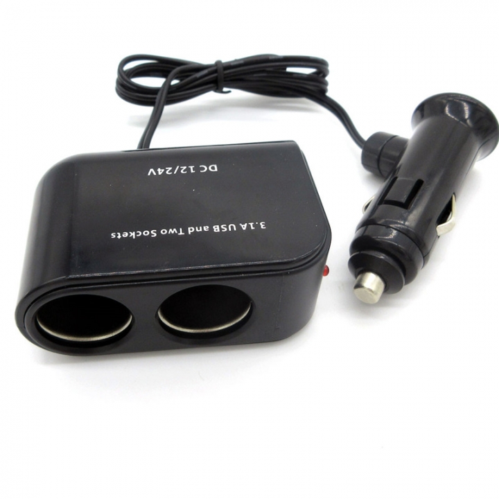 Universal 2 Sockets USB Quick Car Charger for Electronic Devices